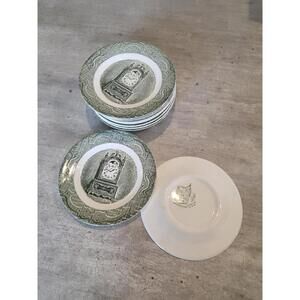 The Old Curiosity Shop 1950's  Bread & Butter Plates Vintage Set of 12 No Chips